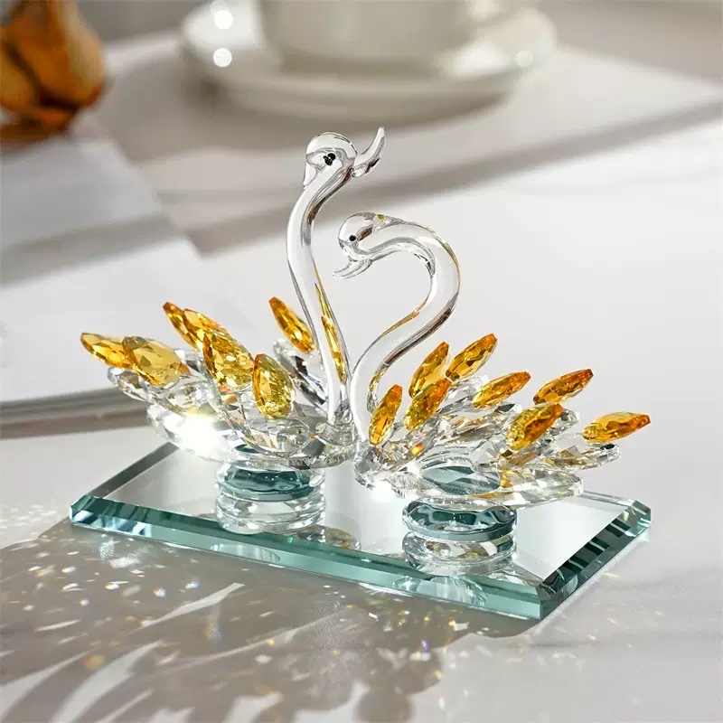 Factory direct sales of polished crystal swan home decorations, wedding supplies, counter display of handicrafts, source factory detail image 7