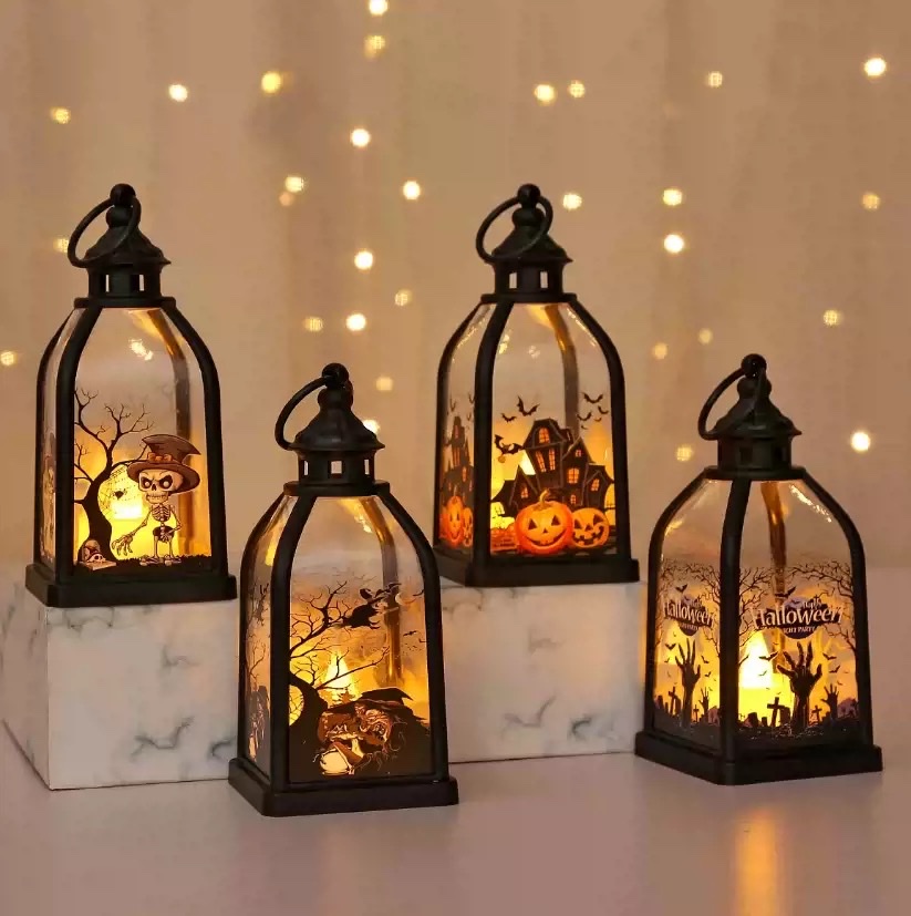 万圣节灯 摆件 万圣节七彩灯 手提灯