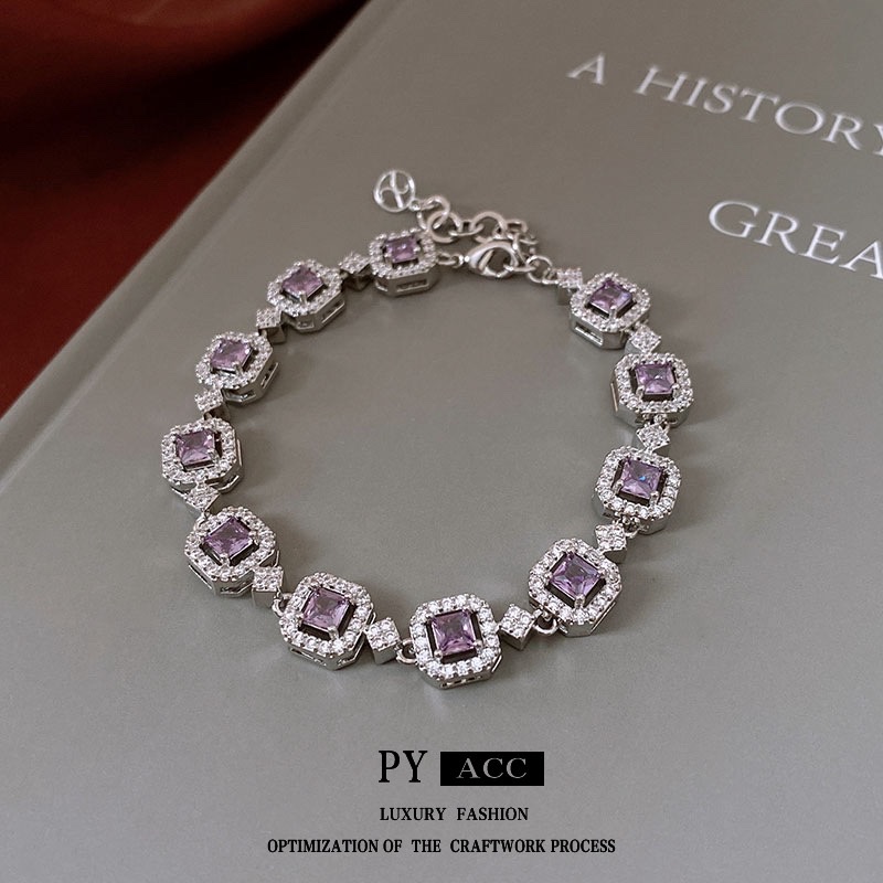 Micro-inlaid zircon ring, bracelet, necklace, earring set, European and American niche collarbone chain, light luxury and high-end accessory wholesale necklace detail image 4