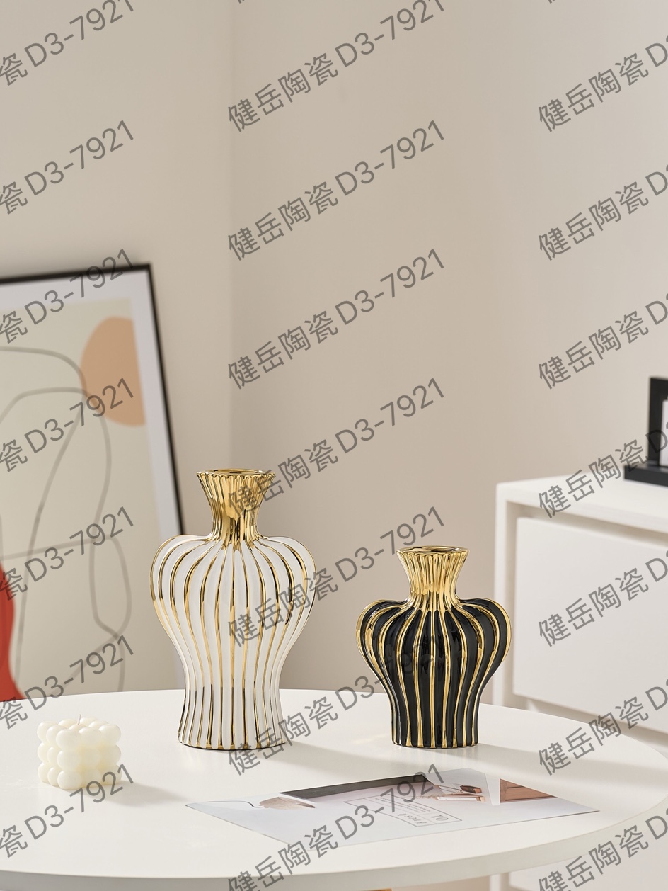 健岳陶瓷D3-7921
963L，现代轻奢简约陶瓷，星月装饰摆件，陶瓷摆件，陶瓷工艺品，陶瓷花瓶，陶瓷碗，陶瓷盘详情图2
