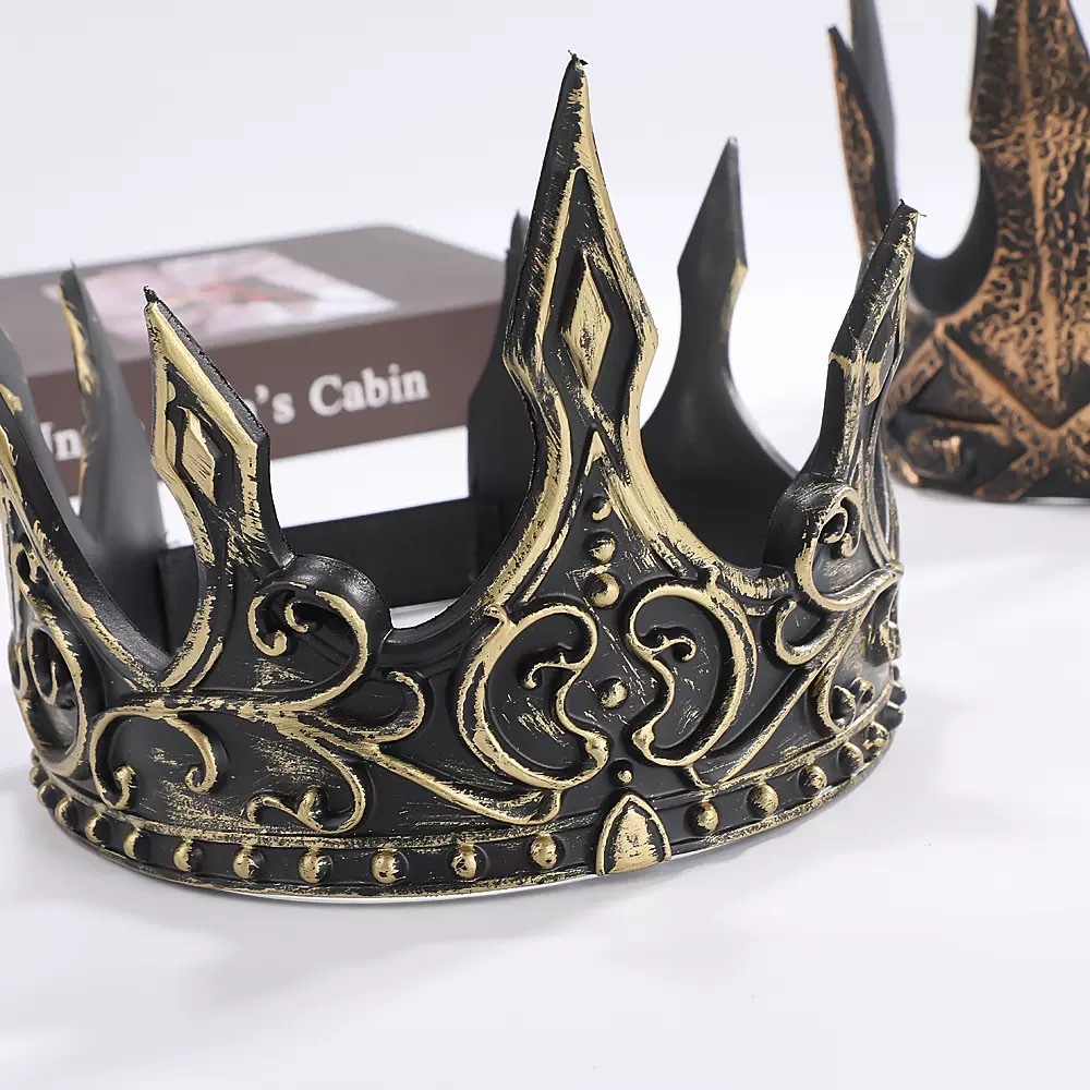 万圣节皇冠外贸装扮乳胶3D柔软中世纪国王皇冠头饰表演舞台装道具万圣节万圣节万圣节跨境万圣节皇冠帽子PU发软节日化妆舞会表