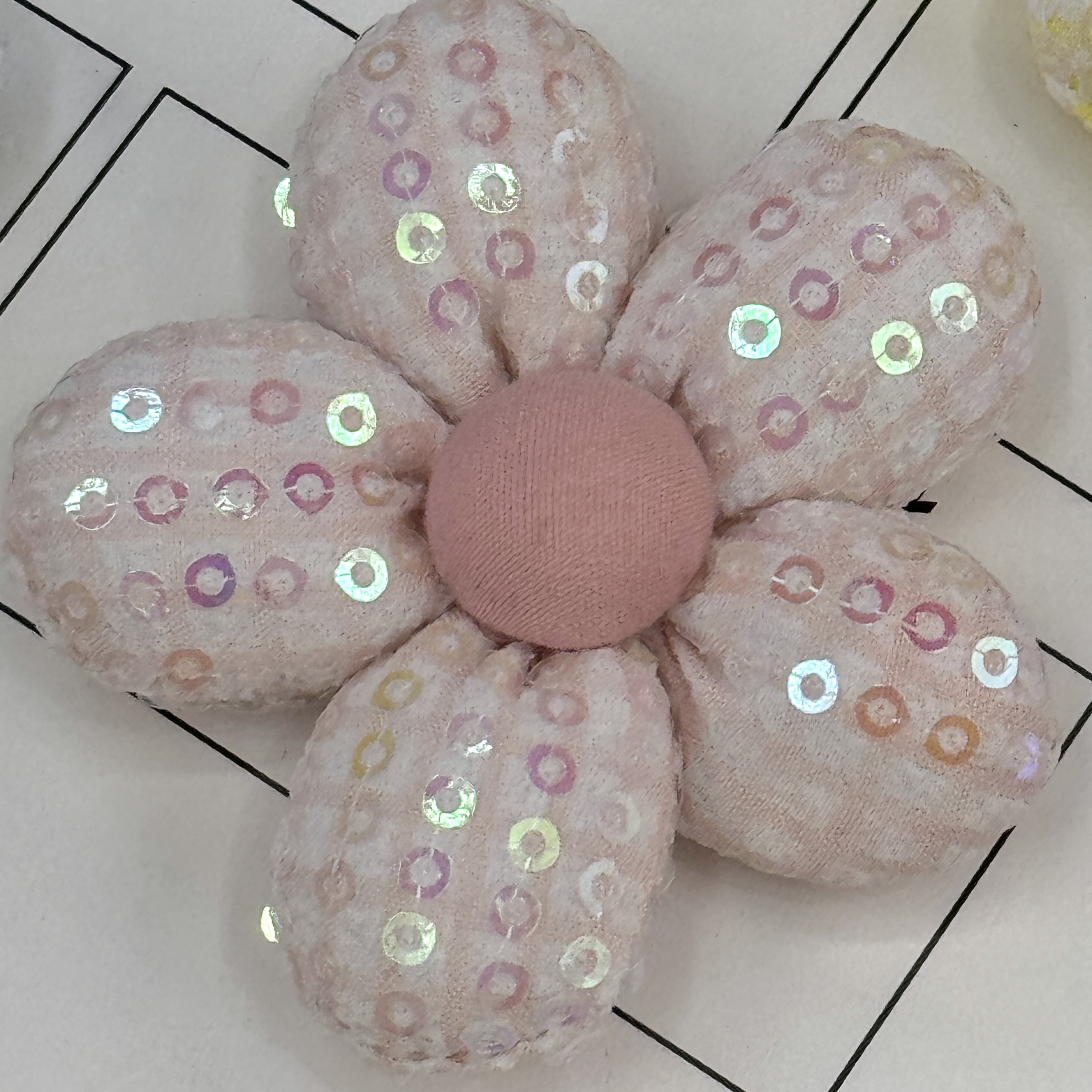 韩版彩色亮片充棉五瓣花布艺饰品配件DIY手工材料服饰多款任选详情图3