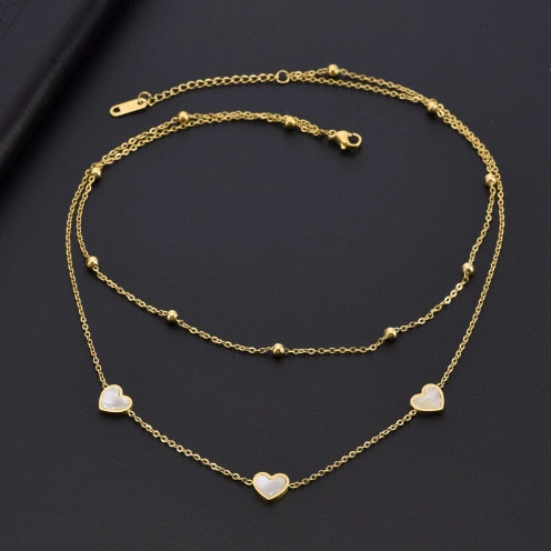 A niche design sense titanium steel bracelet with a heart butterfly element, a unique and individualistic double-layer jewelry, an Instagram influencer accessory detail image 4