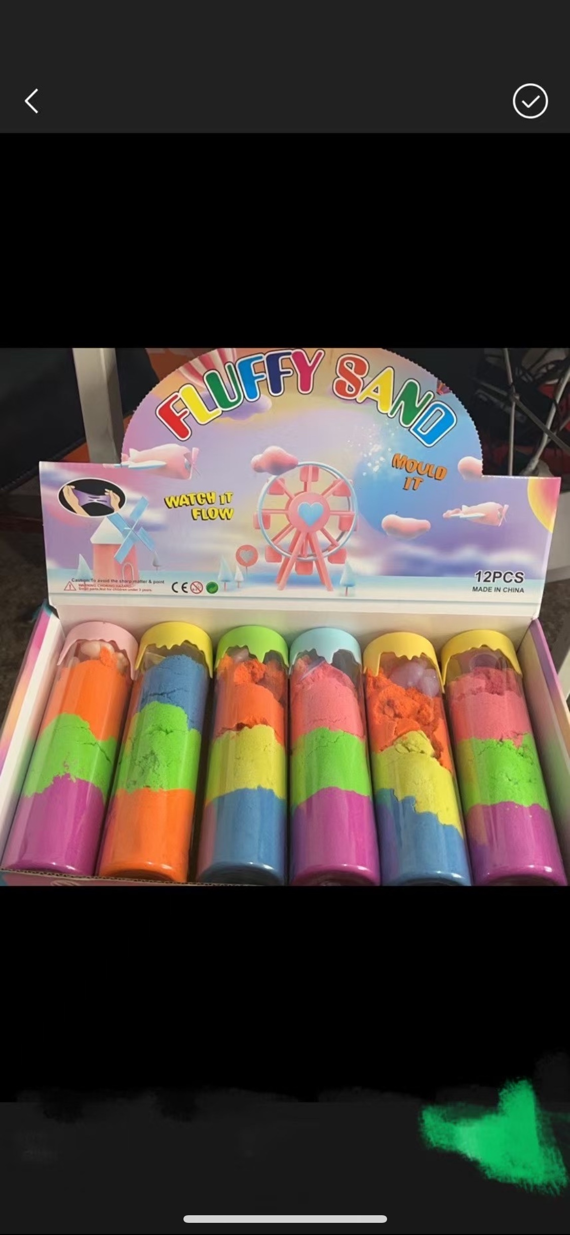 3色圆桶太空沙棉花沙带展示盒