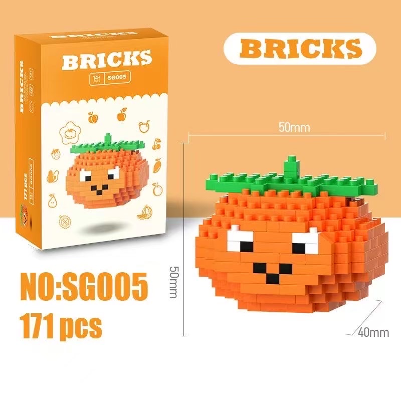 Children's fruit pie building block toy assembly intelligence micro-particle micro-assembly boys' and girls' three-dimensional jigsaw puzzle ornament undefined