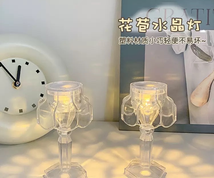 Ins-style crystal night light, creative bedroom bedside lamp, decorative atmosphere light, small birthday gift for best friend detail image 1