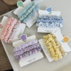 3-piece candy-colored small intestine loop set, sweet and colorful hair tie, Korean-style rubber band cream hair tie, fabric ethereal hair accessory hair tie, hair tie Specification image