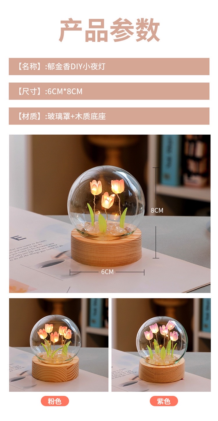 Cute mini tulip night light desktop decoration Application Scenario