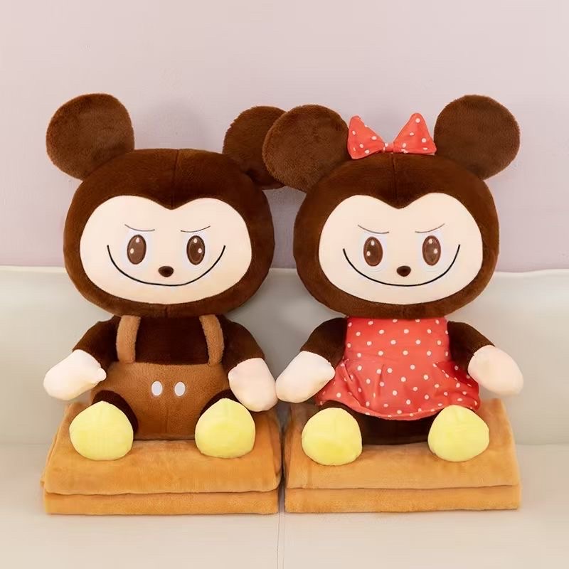 New cartoon Teddy air-conditioned blanket, cute cuddle duck, teddy doll, plush toy, children's toy pillow detail image 8