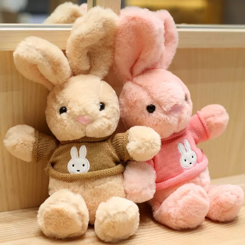 Cute little rabbit figurines, rabbit dolls, rabbit plush toys, soothing rabbit cloth dolls, plush toys, dolls detail image 4