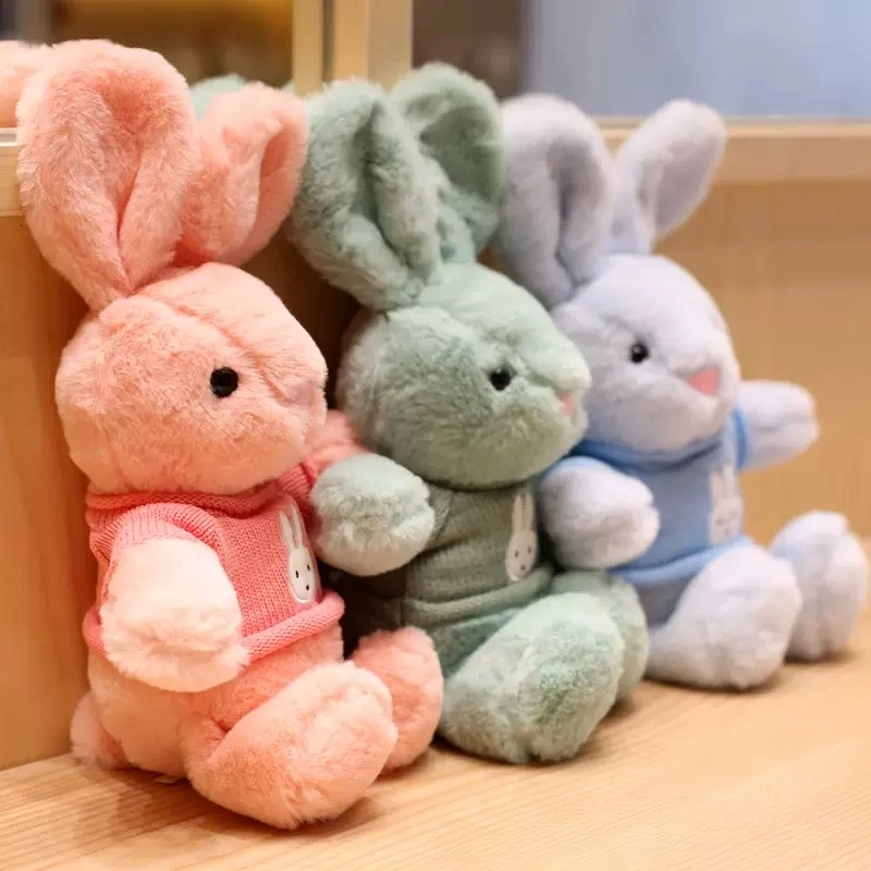 Cute little rabbit figurines, rabbit dolls, rabbit plush toys, soothing rabbit cloth dolls, plush toys, dolls detail image 5