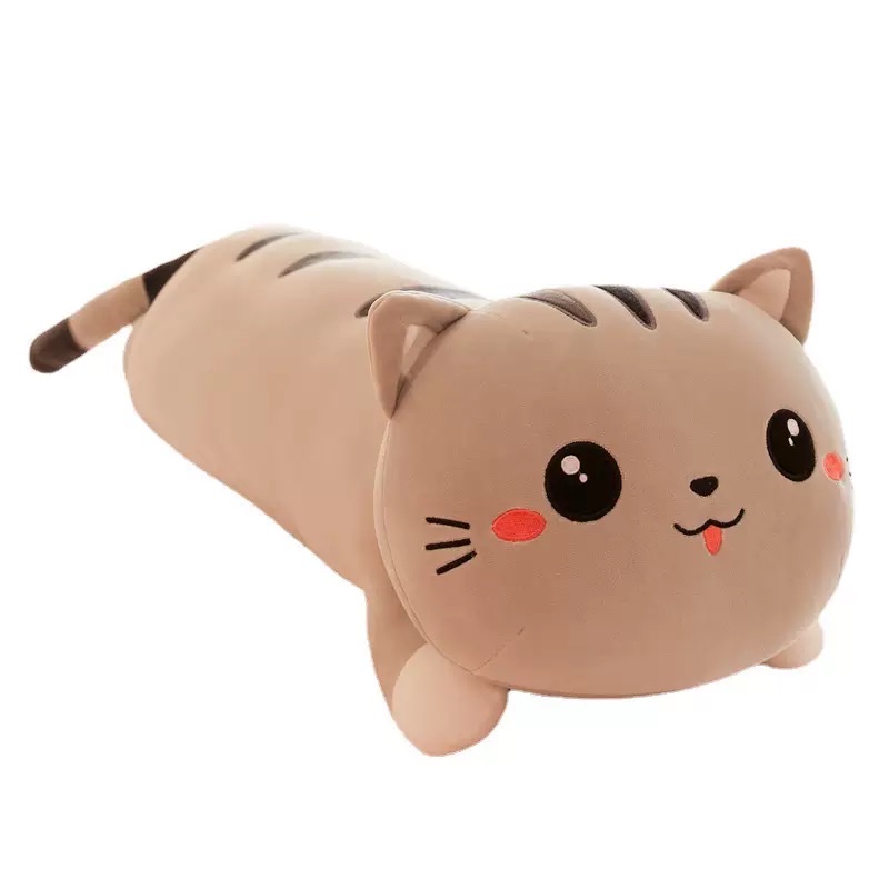 Factory wholesale soft down cotton happy cat plush toys, children's and girls' sleeping pillows, plush dolls Specification image