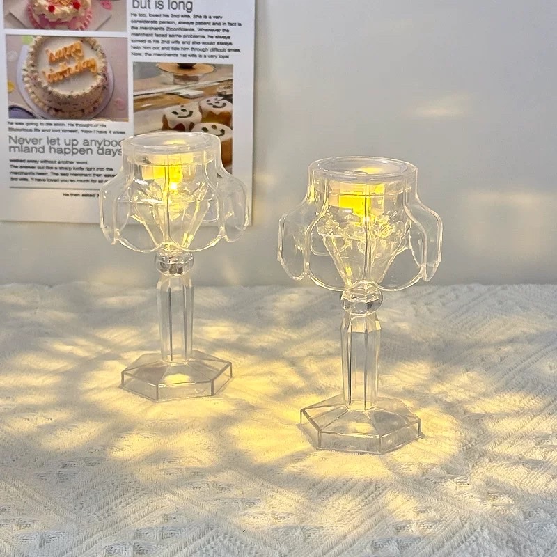 Ins-style crystal night light, creative bedroom bedside lamp, decorative atmosphere light, small birthday gift for best friend details Picture