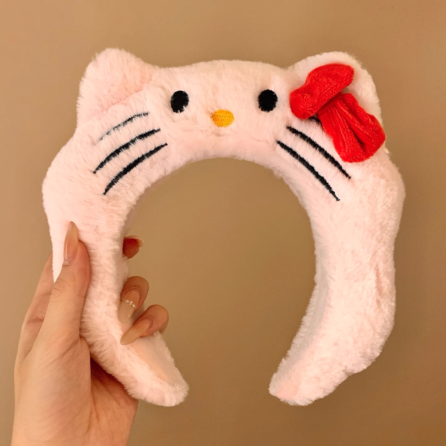 kitty蝴蝶结毛绒发箍凯蒂猫女宽边可爱卡通洗脸敷面膜嗨喽kt头箍详情图4