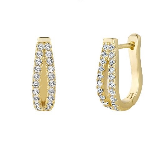 欧美跨境热销 时尚气质镶锆石精致轻奢风女士黄铜真金电镀耳饰 详情图4