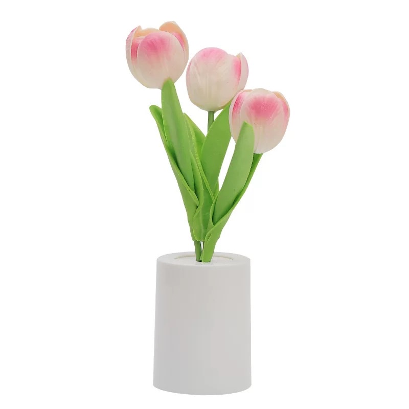Large tulip night light, creative simulation flower bouquet, night light, bedroom bedside lamp, ambient light, home decoration, desktop ornaments Item Picture