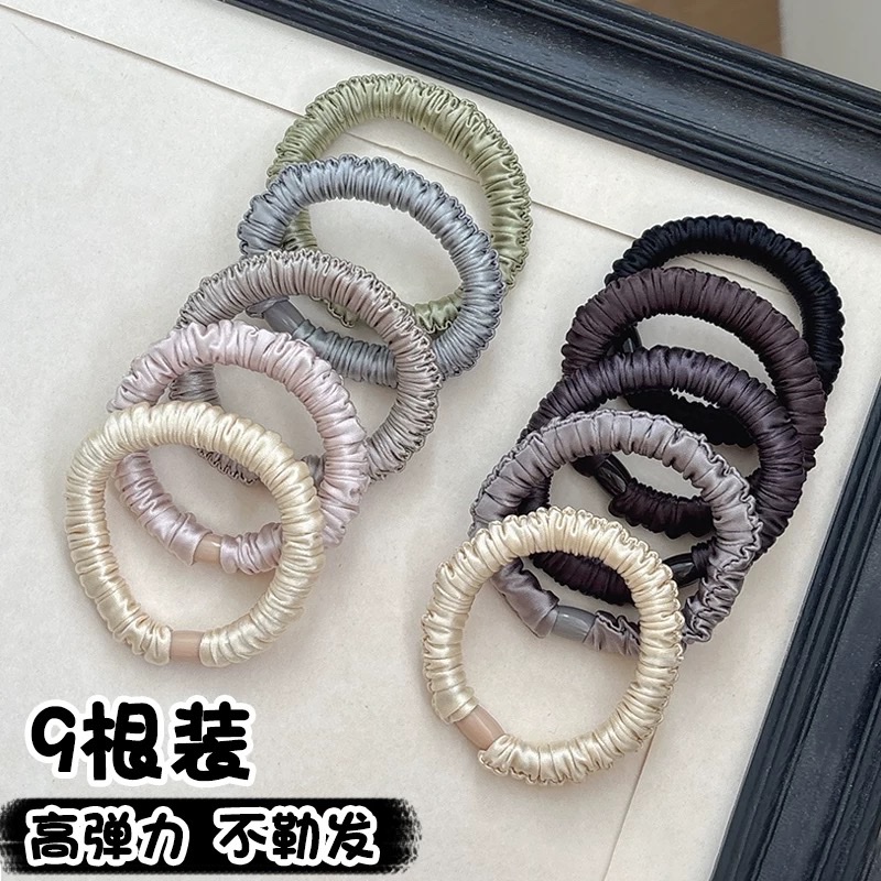 真丝皮筋女扎头发发圈头绳2025新款高弹力耐用头饰不伤发韩系发绳大肠发圈大肠圈发圈