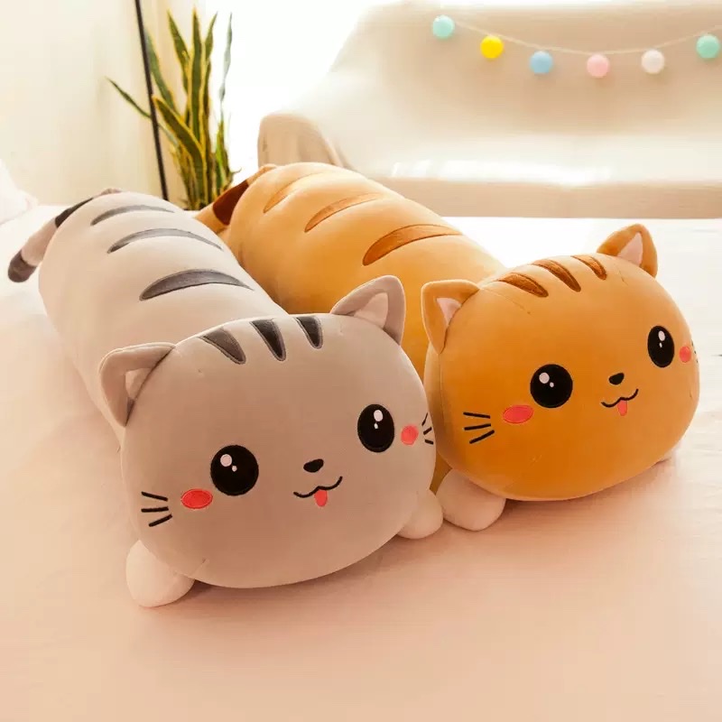 Factory wholesale soft down cotton happy cat plush toys, children's and girls' sleeping pillows, plush dolls detail image 5