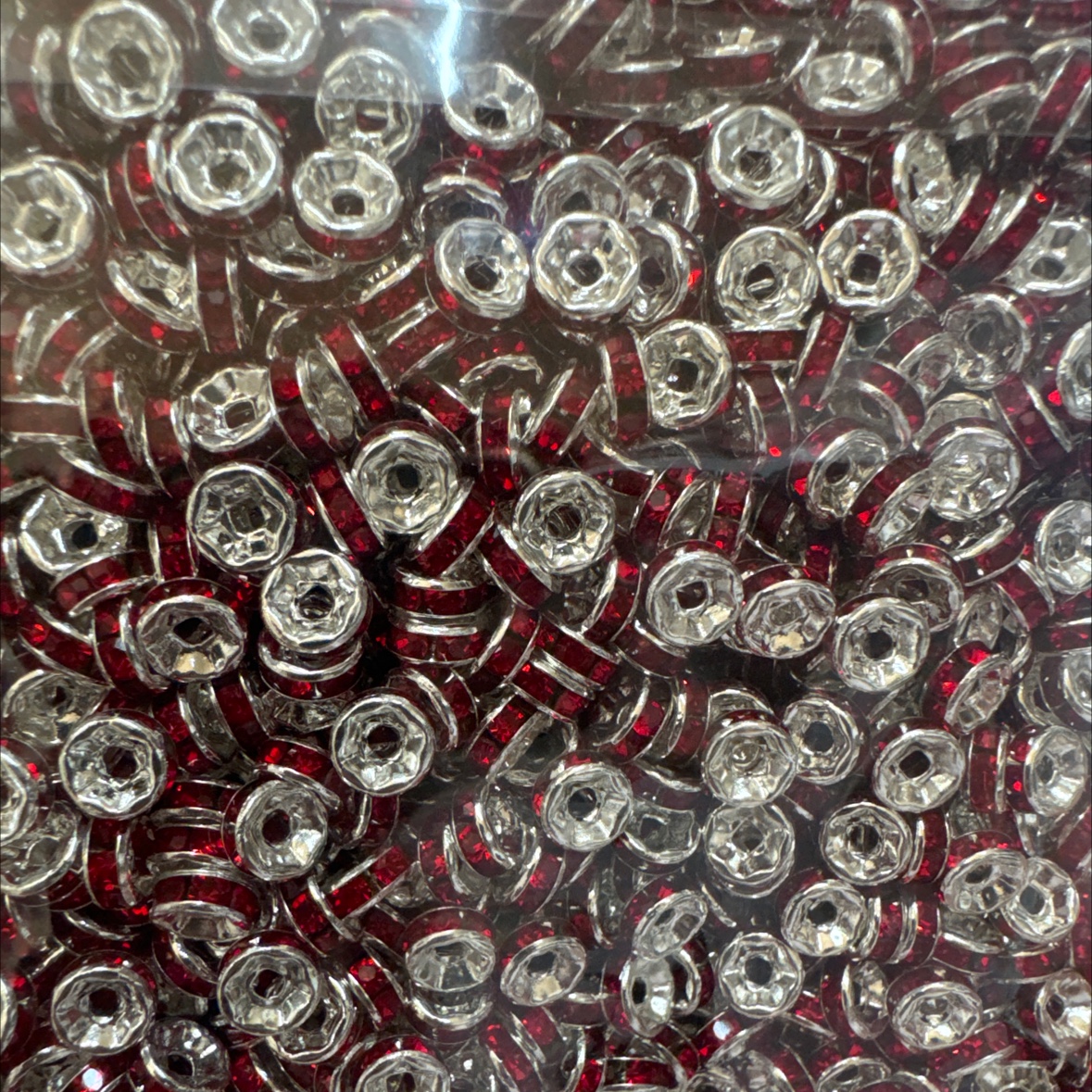 diy jewelry accessories: 4-10mm wheel spacers, beaded spacers, round rhinestone rings, diamond-encrusted spacers, factory direct sales, in stock supply details Picture