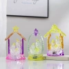 "Creative Birth Theme decoration: A family of three manger set of crystal transparent seven-color night lights. Specification image