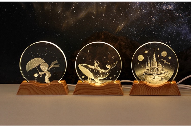 3d inner-carved round cake + plastic luminous base detail image 13