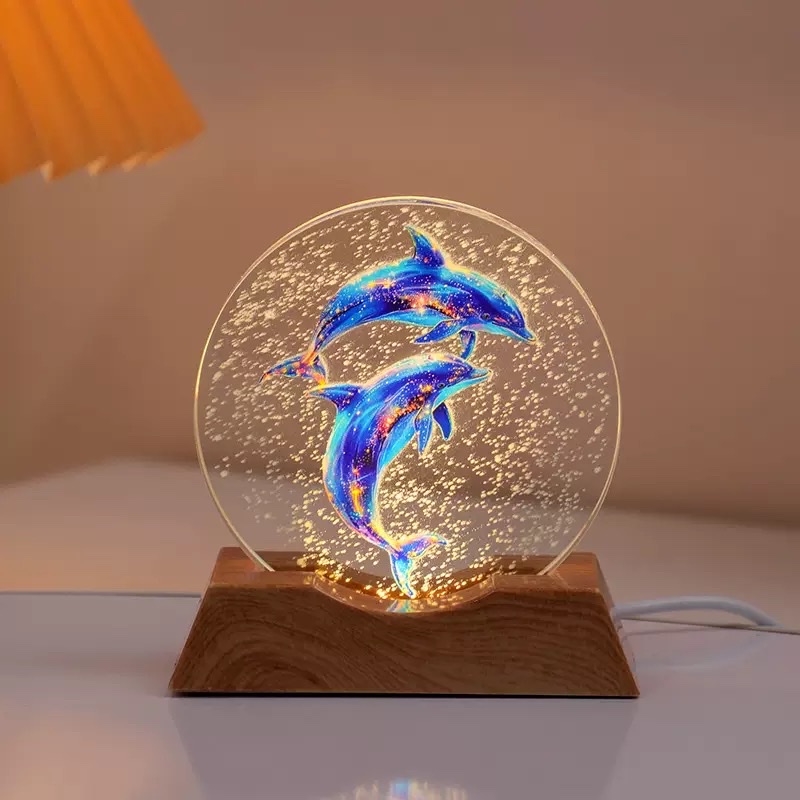 Color-printed round cakes + luminous base night light ornaments Application Scenario