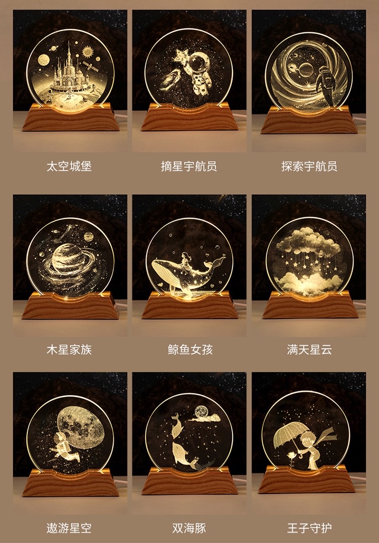 3d inner-carved round cake + plastic luminous base detail image 9