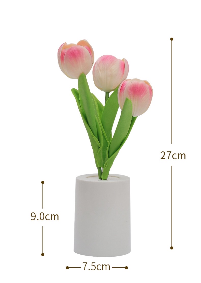 Large tulip night light, creative simulation flower bouquet, night light, bedroom bedside lamp, ambient light, home decoration, desktop ornaments detail image 6