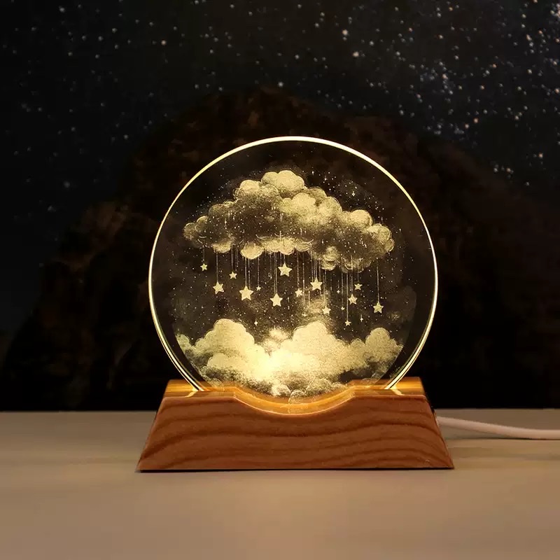 3d inner-carved round cake + plastic luminous base Specification image