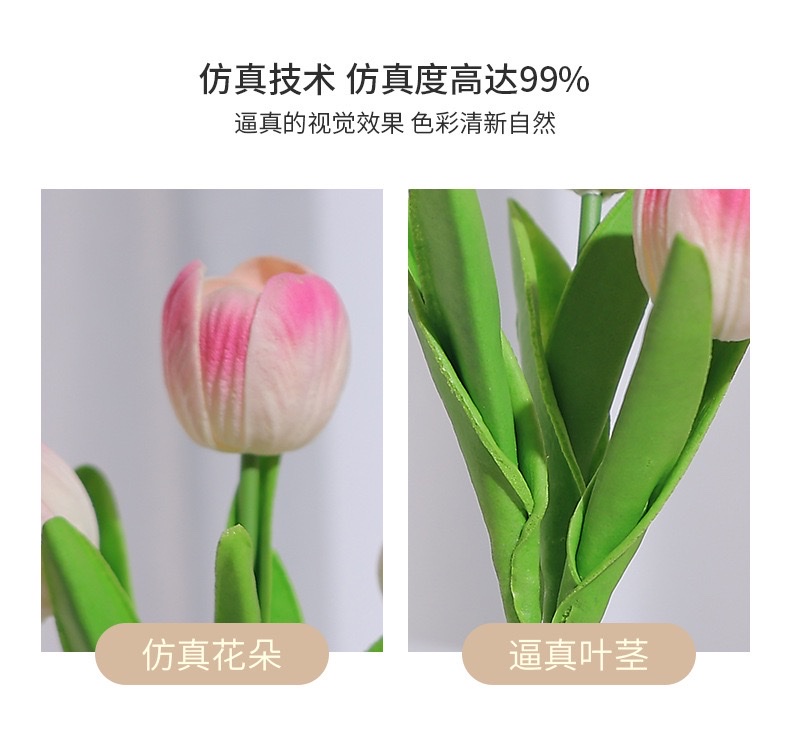 Large tulip night light, creative simulation flower bouquet, night light, bedroom bedside lamp, ambient light, home decoration, desktop ornaments detail image 4