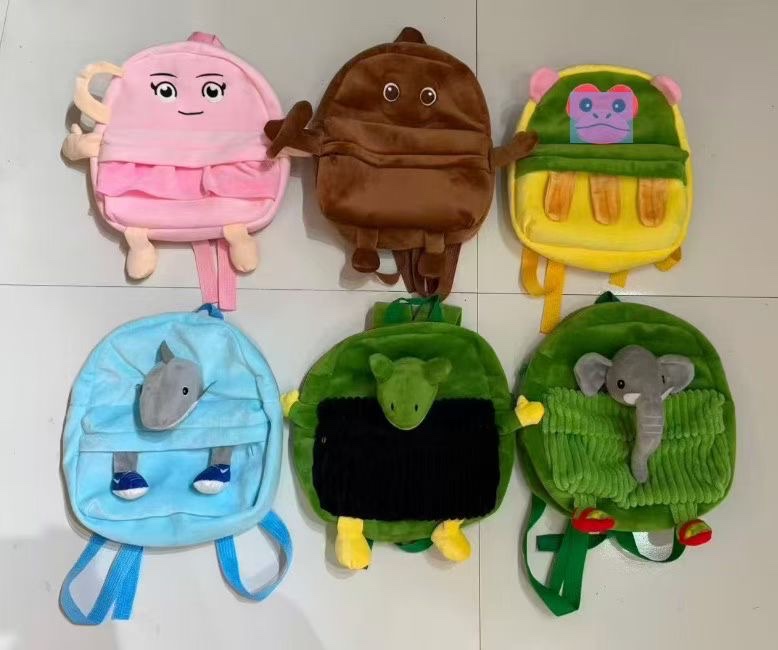 Factory wholesale plush backpacks, cute cartoon and anime children's kindergarten school bags, baby burden reduction toys, backpacks, Shan Hai Jing series