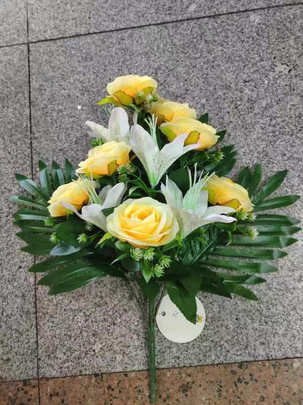 仿真剑兰蝴蝶兰花束荷叶蔷薇藤条竹子装饰摆件室内绿植假花102