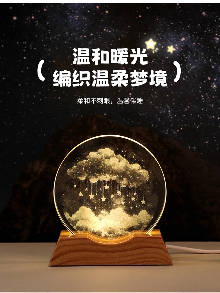 3d inner-carved round cake + plastic luminous base detail image 7