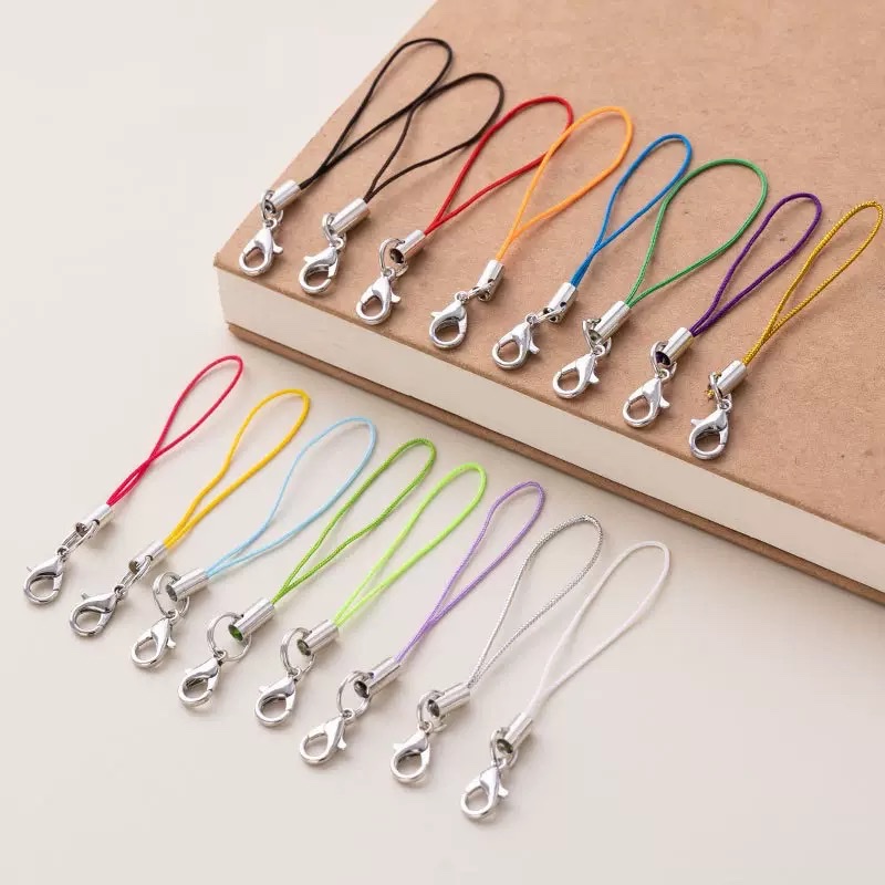 Colorful mobile phone chain lanyard, diy handmade accessories, crayfish hook lanyard, toy doll lanyard details Picture