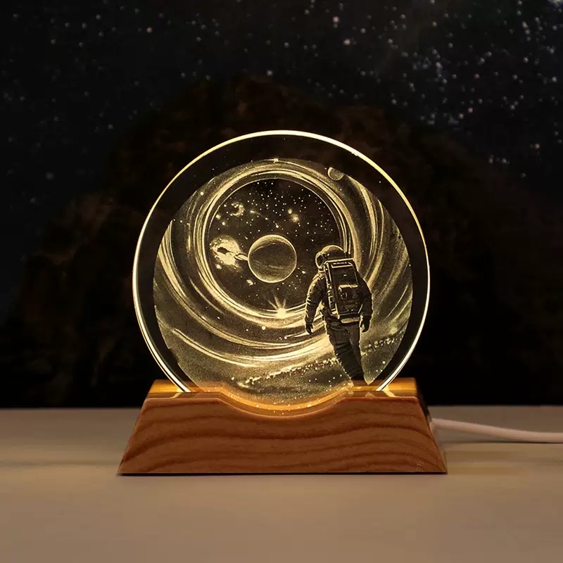 3d inner-carved round cake + plastic luminous base details Picture
