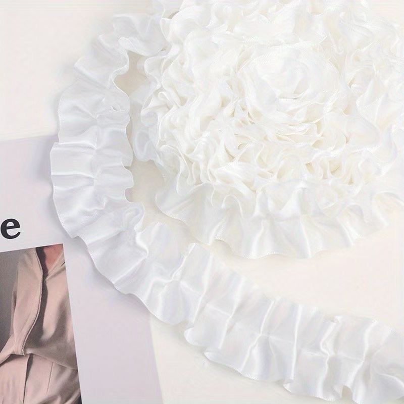 荷叶花边波浪绸带鲜花束包装褶皱弹性碎边缎带花艺蛋糕裙材料