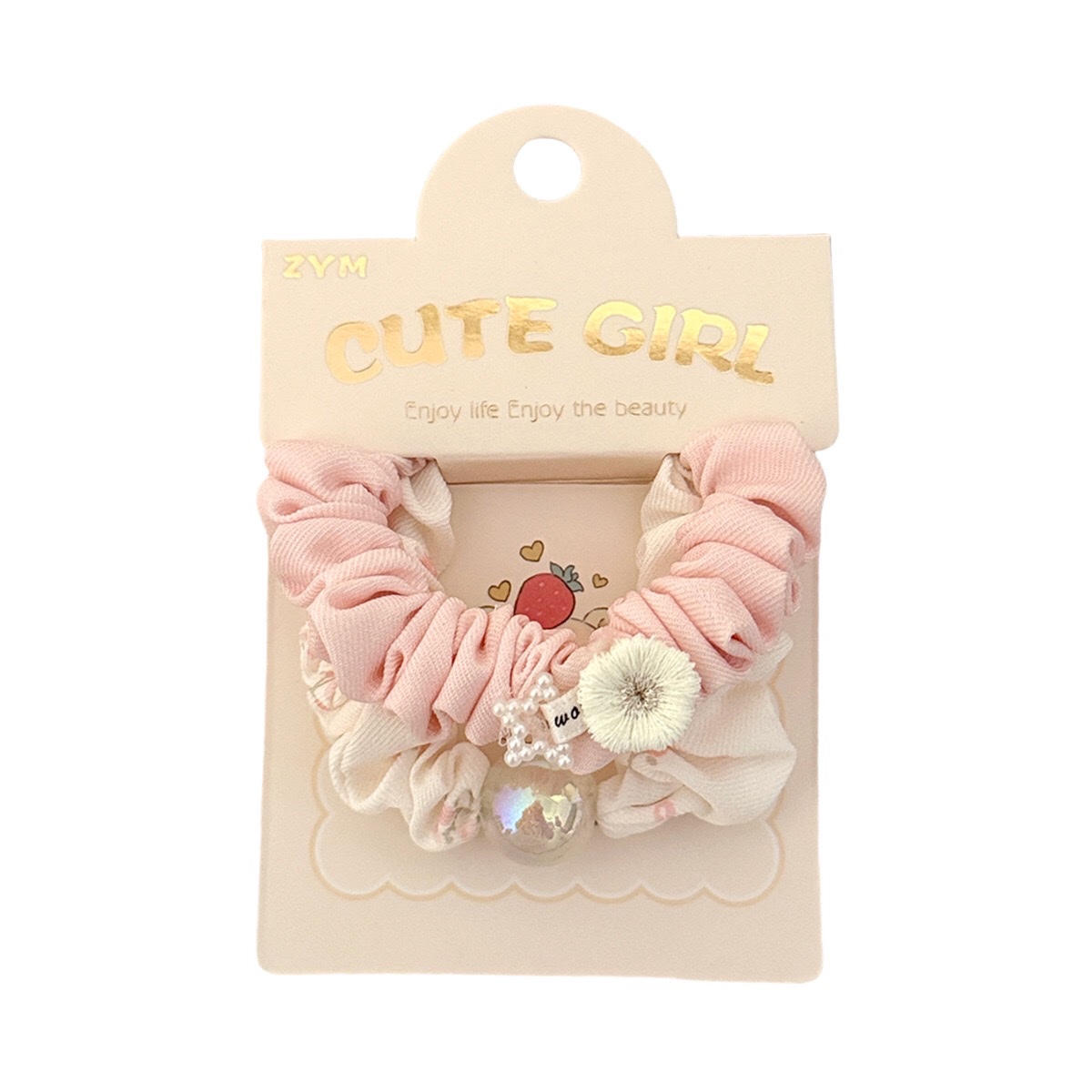 Wholesale of 2 small and fresh floral large intestine hair bands, sweet and girlish ponytail hair ties, elastic hair ties, and children's bun hair ties Item Picture