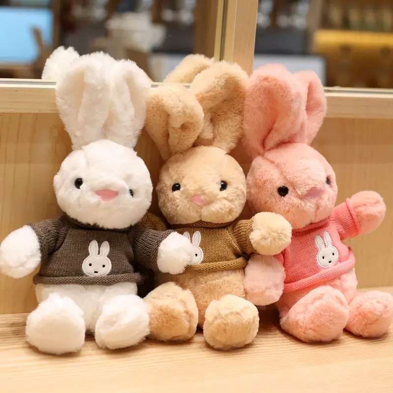 Cute little rabbit figurines, rabbit dolls, rabbit plush toys, soothing rabbit cloth dolls, plush toys, dolls detail image 3