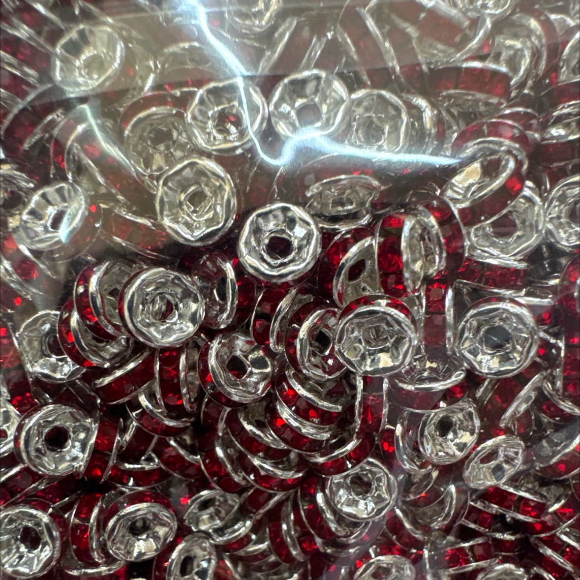 diy jewelry accessories: 4-10mm wheel spacers, beaded spacers, round rhinestone rings, diamond-encrusted spacers, factory direct sales, in stock supply detail image 3