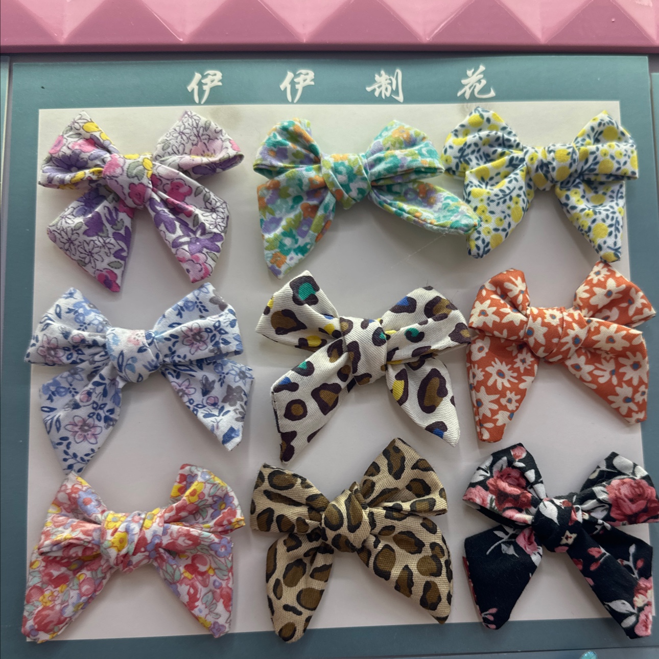 花布碎花布领结手打结儿童发饰配件女孩