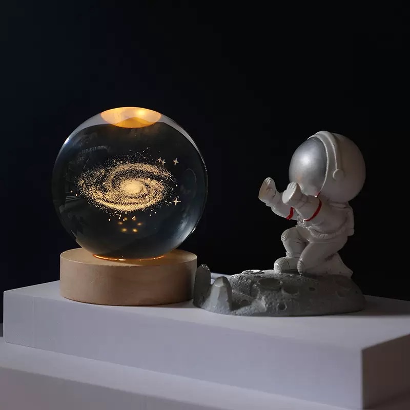 Crystal ball + solid wood base night light ornament Application Scenario