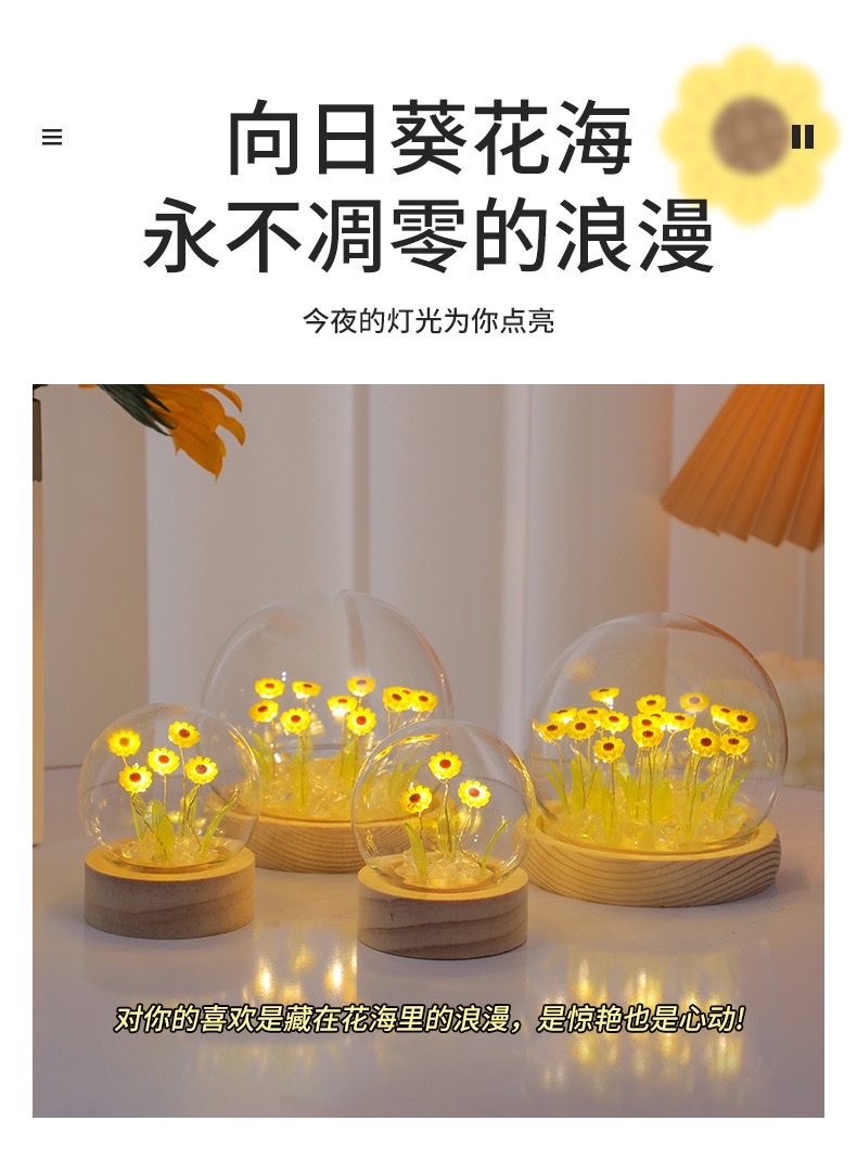 Sunflower night light detail image 6