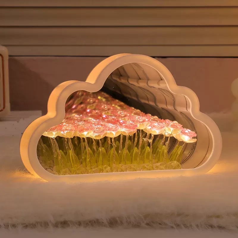 Cloud Mirror Rose Night Light Ornament (10 flowers) details Picture