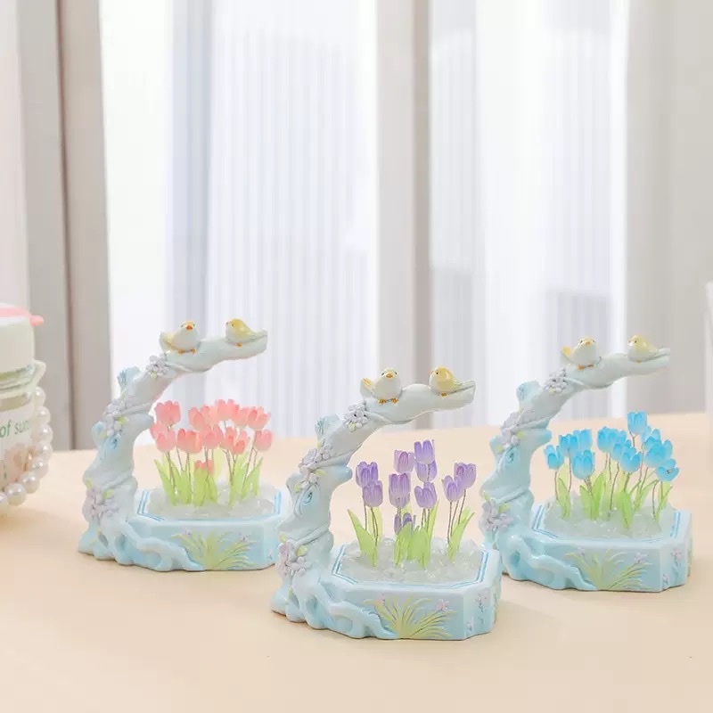 Flower-and-bird tulip night light Specification image