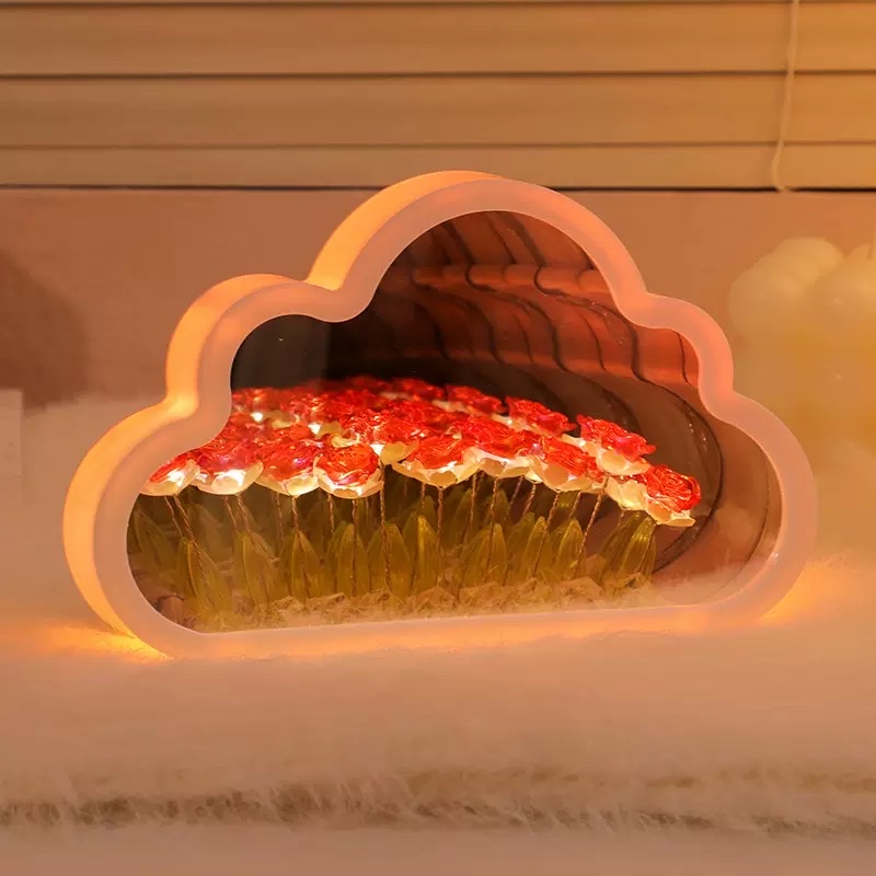 Cloud Mirror Rose Night Light Ornament (10 flowers) Specification image