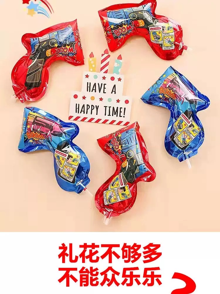 Automatic inflatable firework gun, birthday atmosphere prop, firework, wedding handheld firework gun, creative spray flower tube, ribbon, Christmas hand-twisted firework tube, firework, festive detail image 3