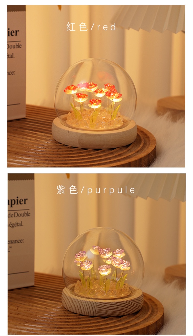 Rose bouquet night light detail image 6