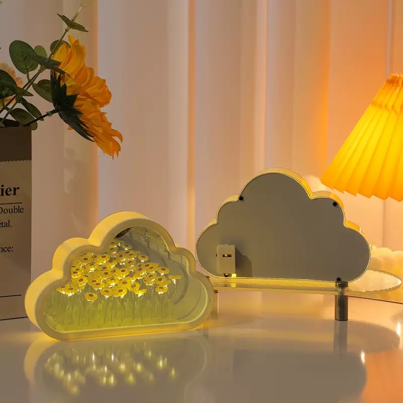 Medium-sized cloud rose mirror night light ornament details Picture