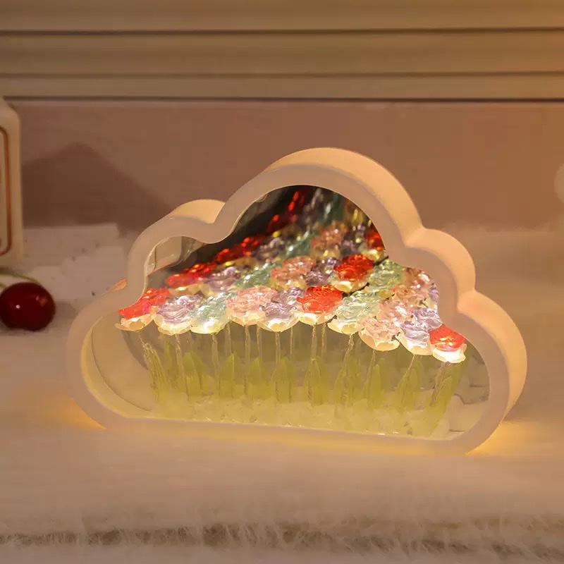 Cloud Mirror Rose Night Light Ornament (10 flowers) Application Scenario