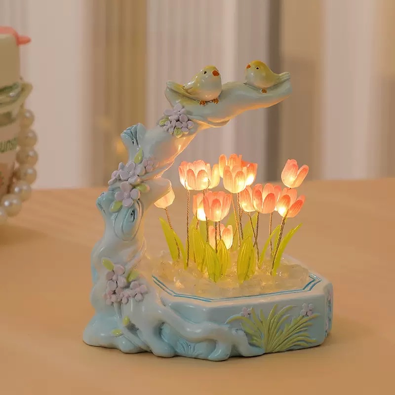 Flower-and-bird tulip night light Item Picture